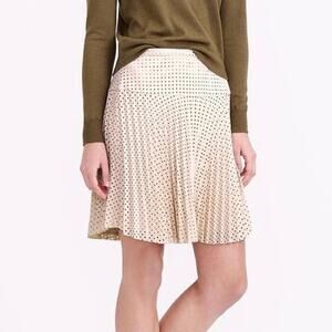 J.Crew Pleated Laser Cut Skirt Size 4 Nude Blush Beige A-Line Lined Neutral Chic